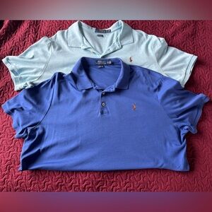 Two Polo Ralph Lauren, extra large polo shirts